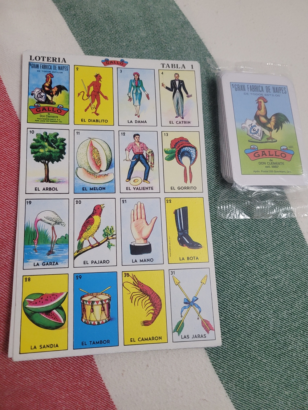 Gallo Lotería Game Set - Colorful Traditional Mexican Bingo